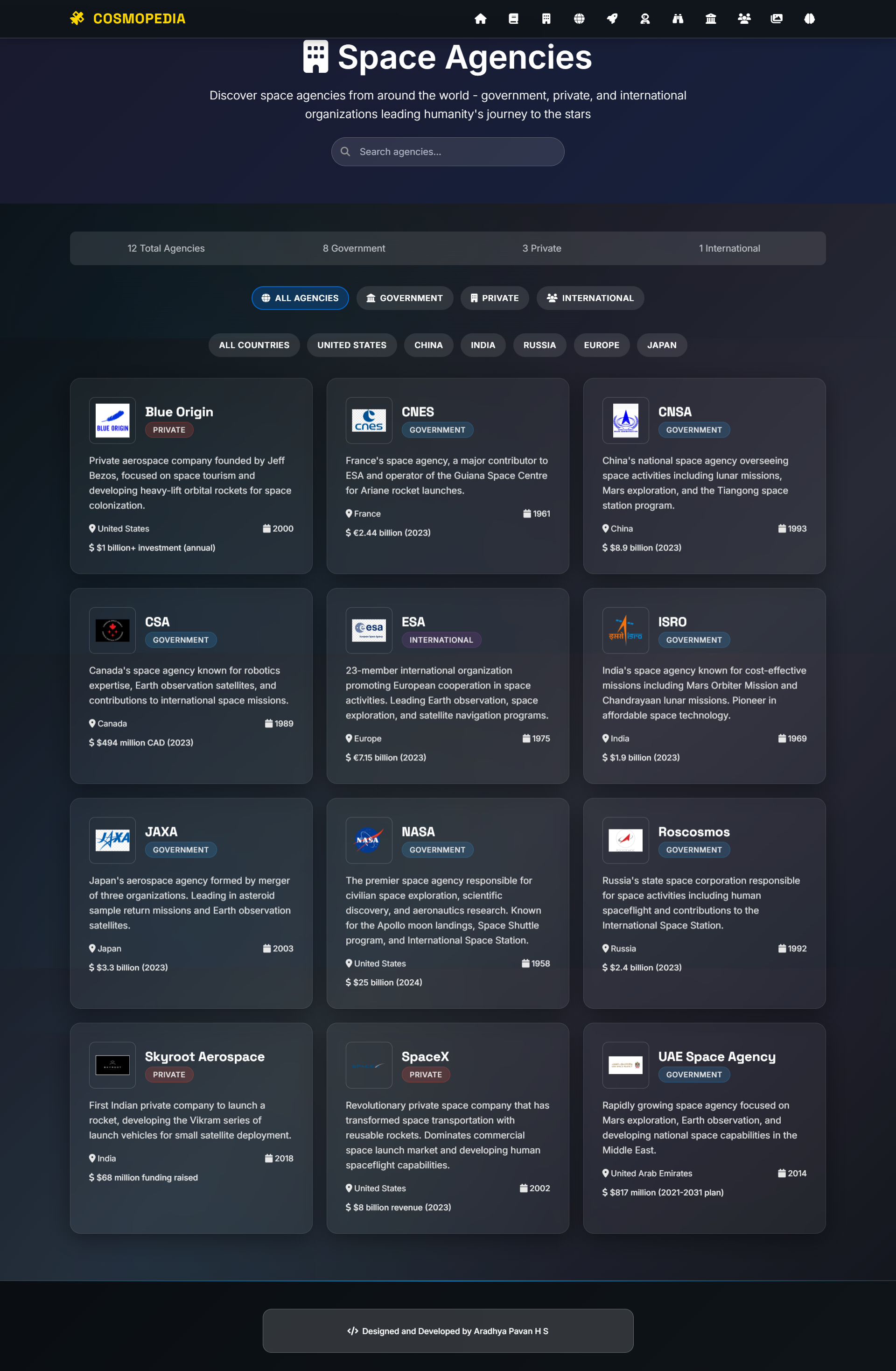 CosmoPedia - Space Agencies