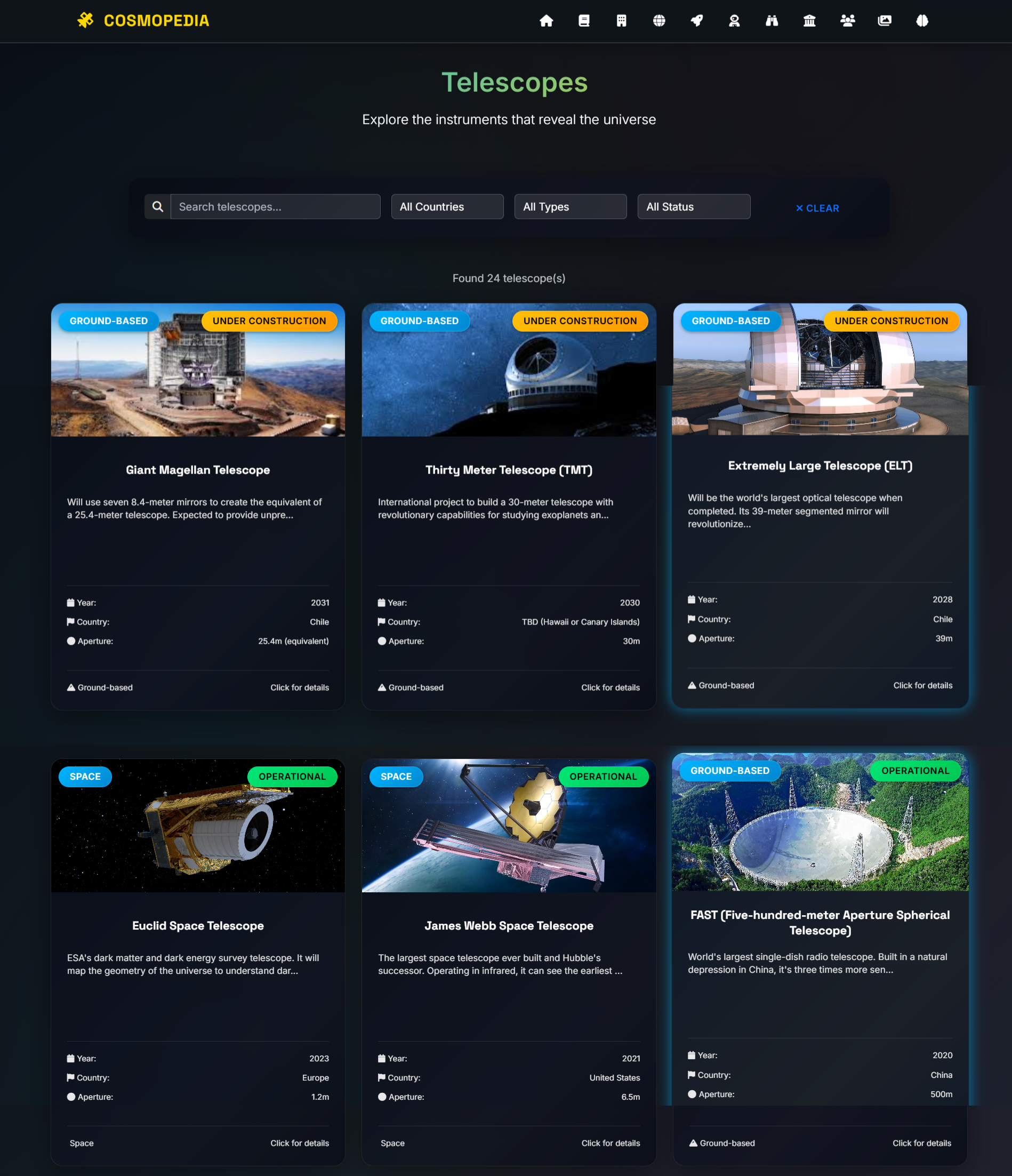 CosmoPedia - Telescopes