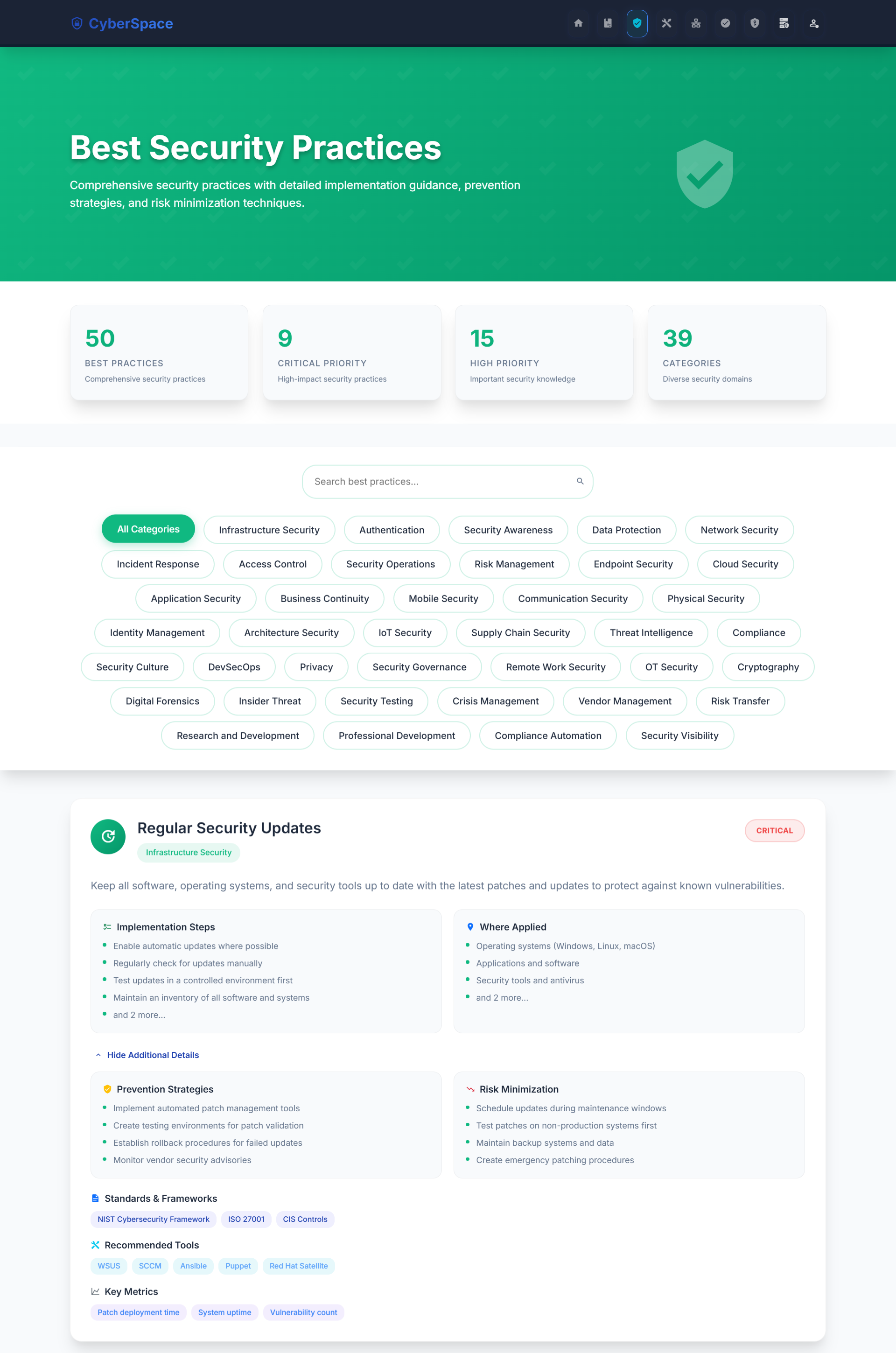 CyberSpace - Best Practices