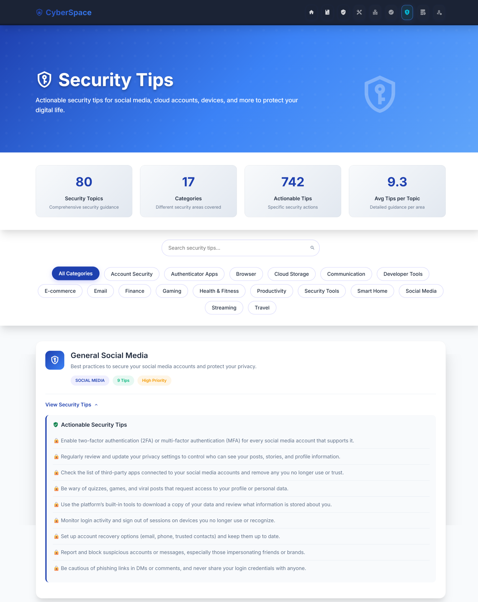 CyberSpace - Security Tips