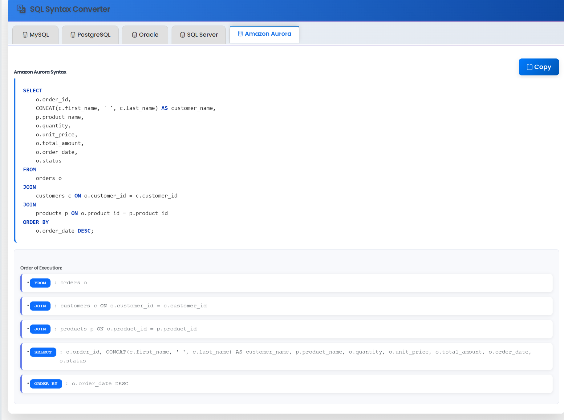 MySQL Query with Order of Execution