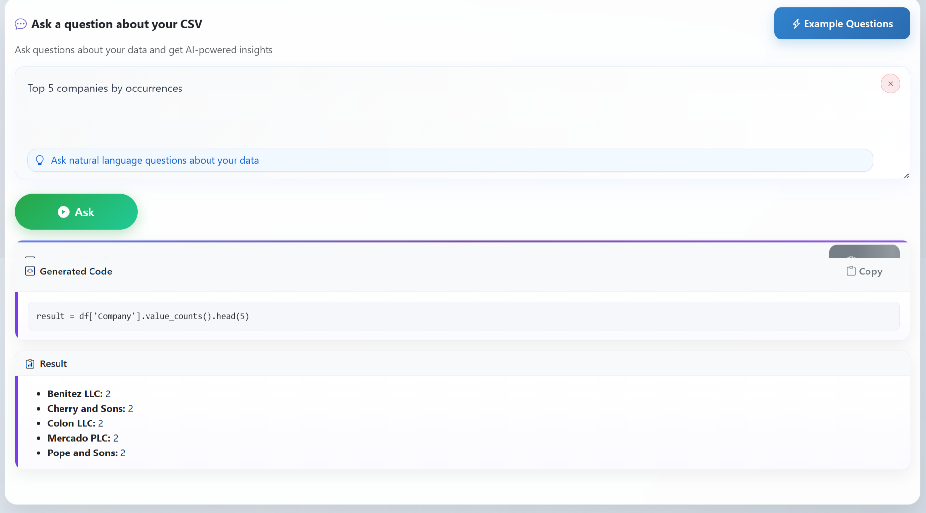 Query Results